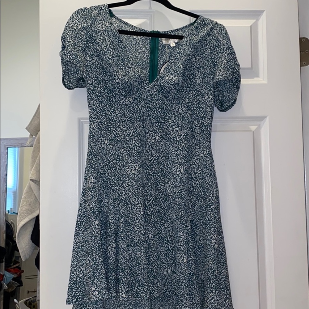 Green flora mini dress